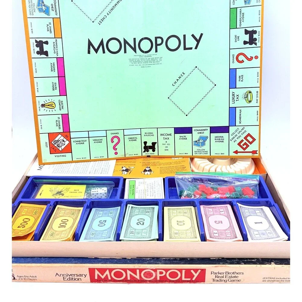 Vintage MONOPOLY 40th Anniversary Edition Classic 1974 Parker Brothers Complete